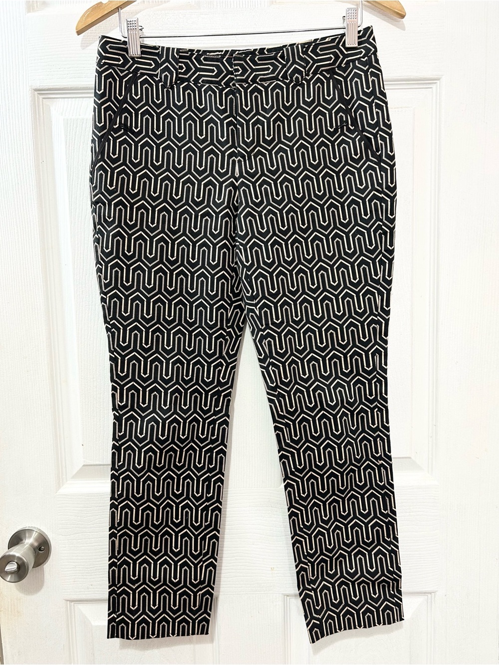 Cartonnier Anthropologie Charlie Trouser Geometric Print Ankle Pants 4P